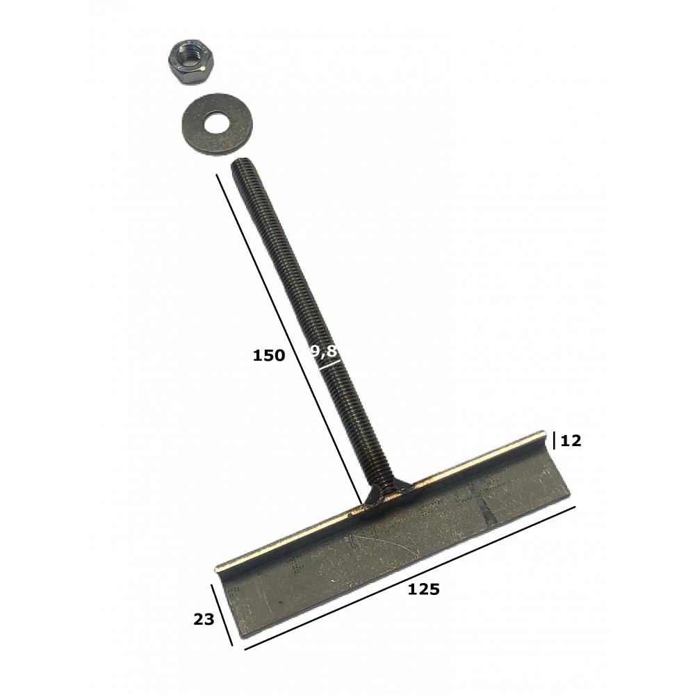 Gitteranker M10 150 med målangivelser Rustfrit stål-gitterbeslag M10 150
