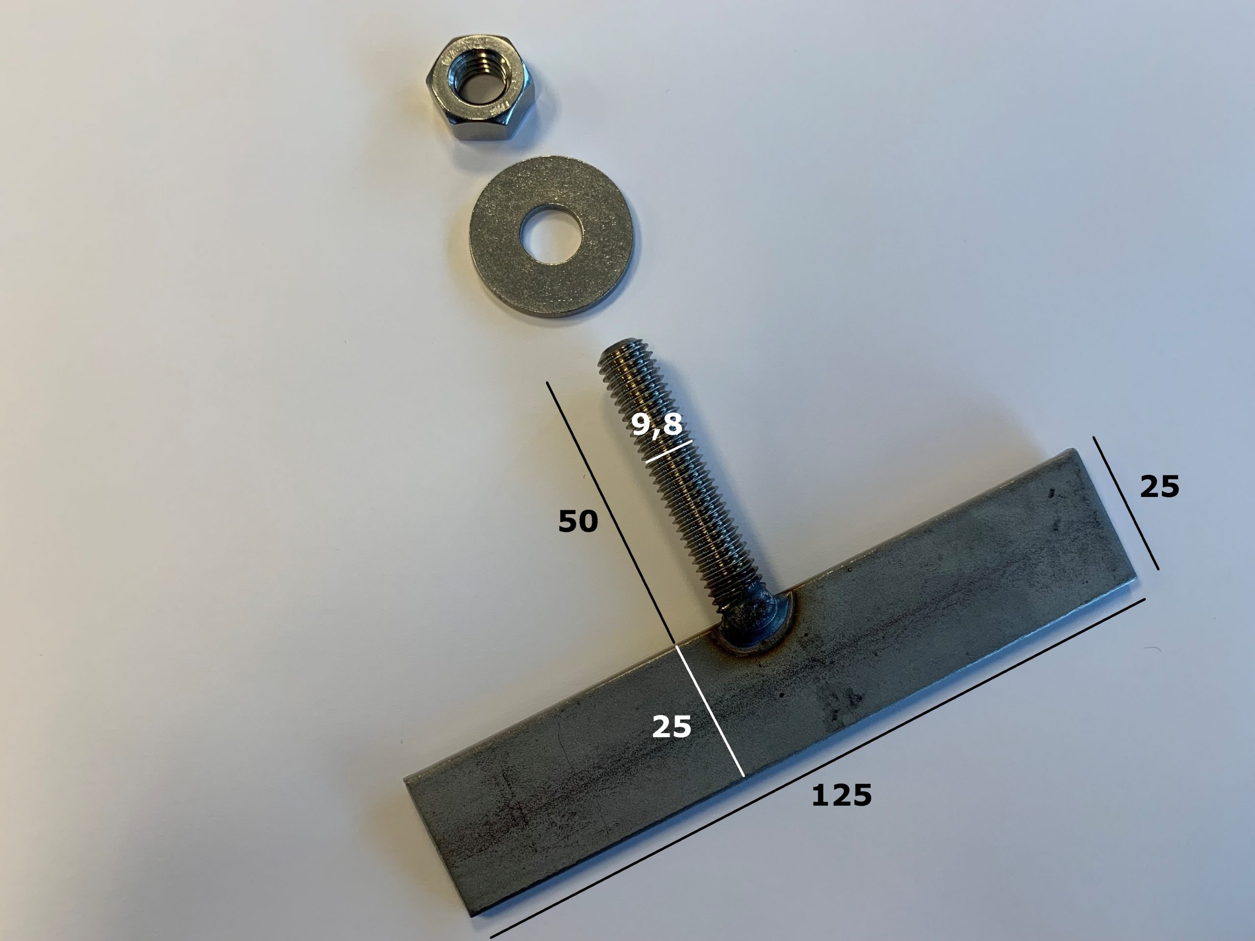 Gitteranker M10x50 – dimensioner Gitterbeslag M10x50 med monteringsmateriale